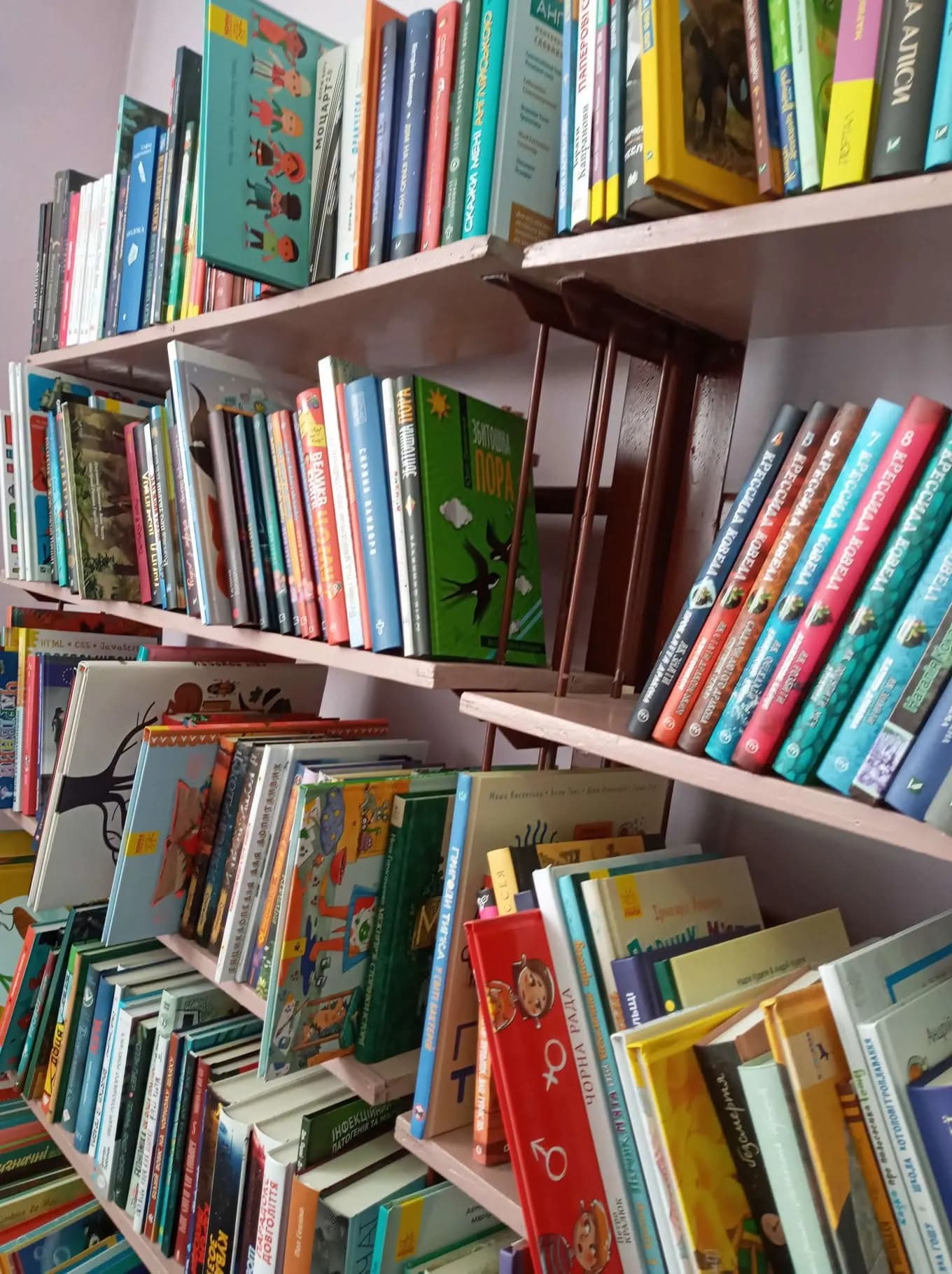 книги на полицях