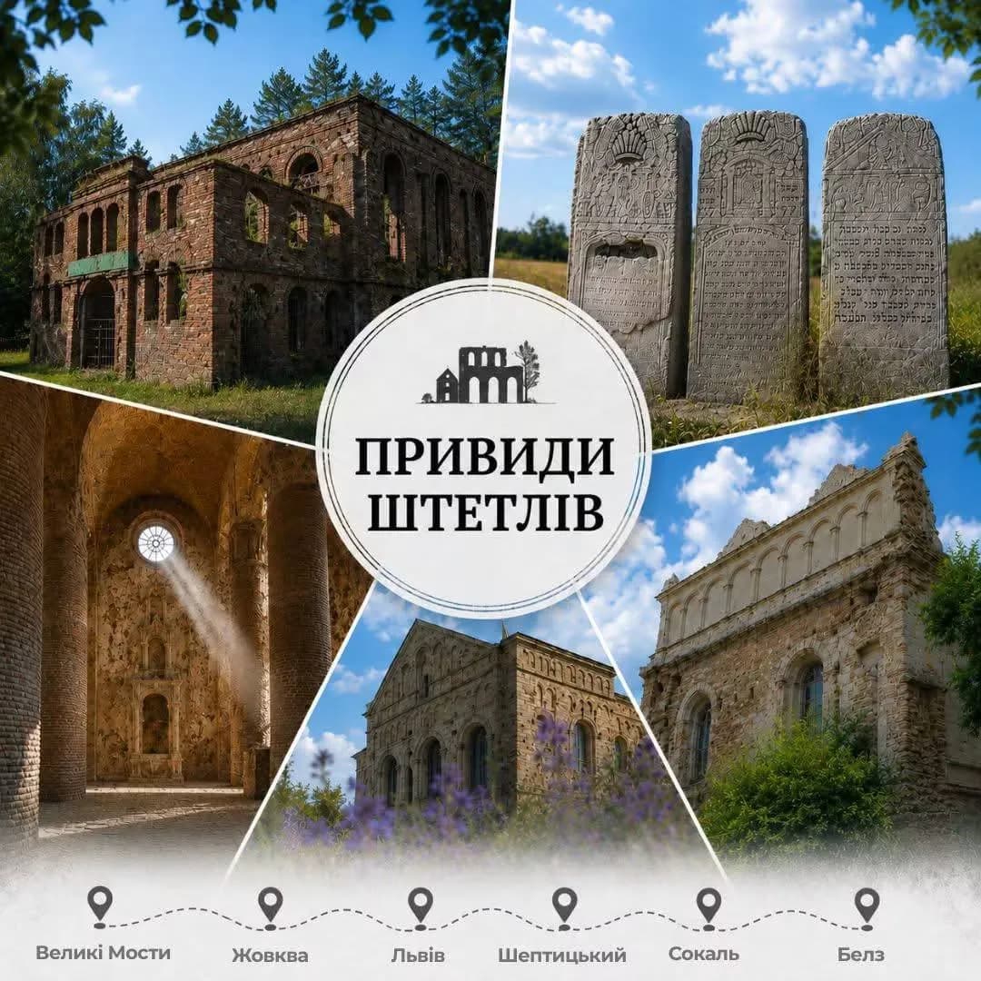 Афіша з різними туристичними локаціями