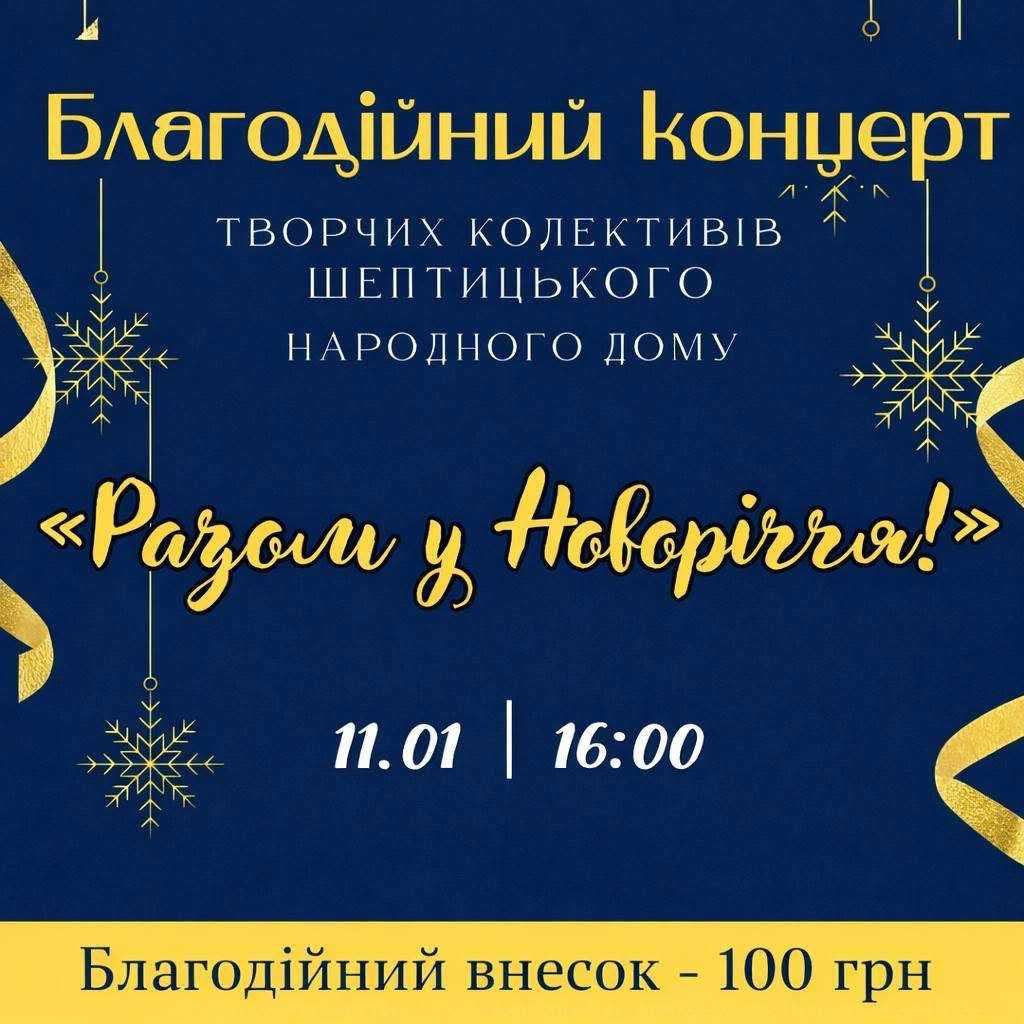 Народний Дім запрошує на благодійний концерт «Разом у Новоріччя!»